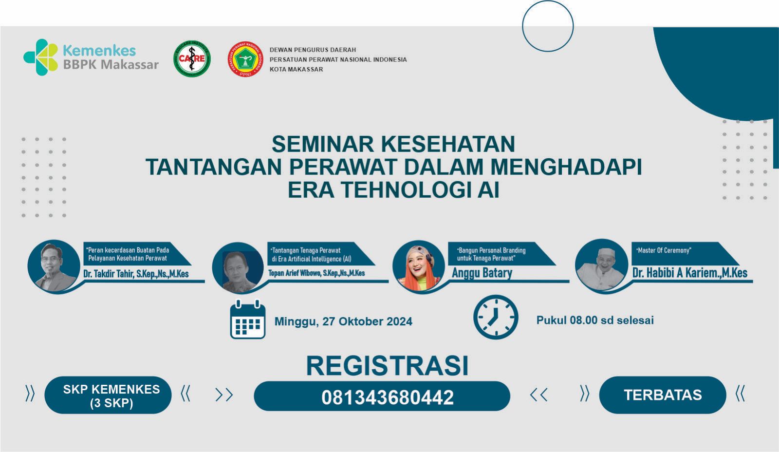 Seminar Tantangan Tenaga Perawat Menghadapi Era Teknologi AI Kerja Sama dengan PPNI Kota Makassar