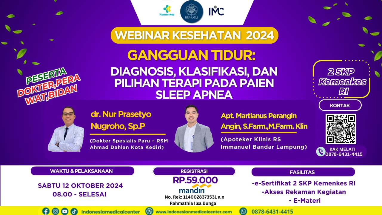 Gangguan Tidur Diagnosis, Klasifikasi, dan Pilihan Terapi Pada Pasien Sleep Apnea