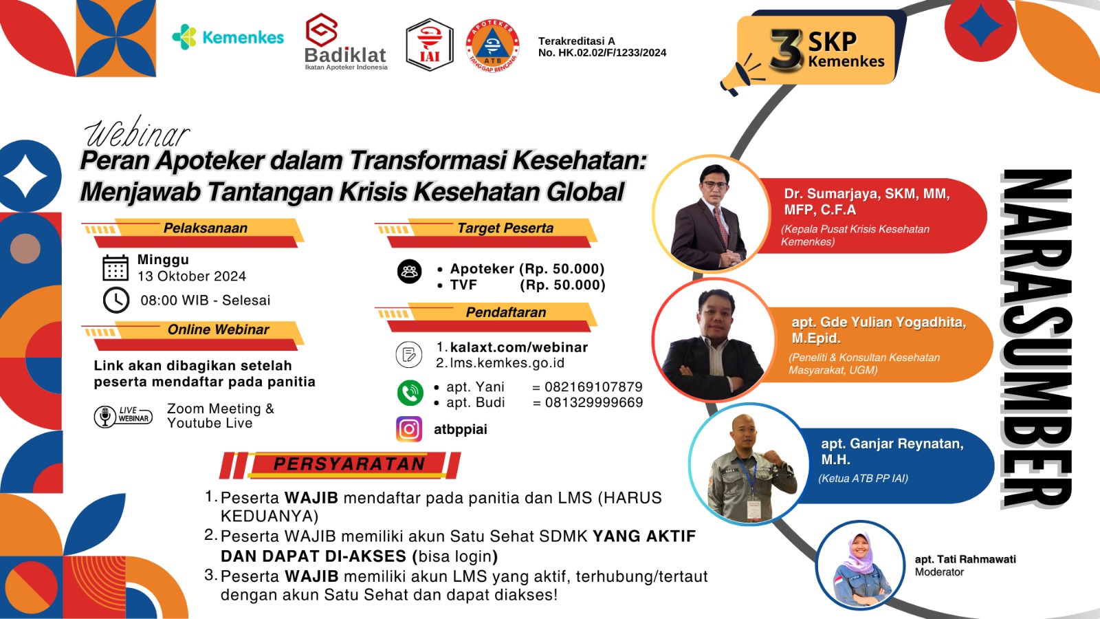 Webinar Nasional Peran Apoteker Dalam Transformasi Kesehatan Menjawab Tantangan Krisis Kesehatan Global