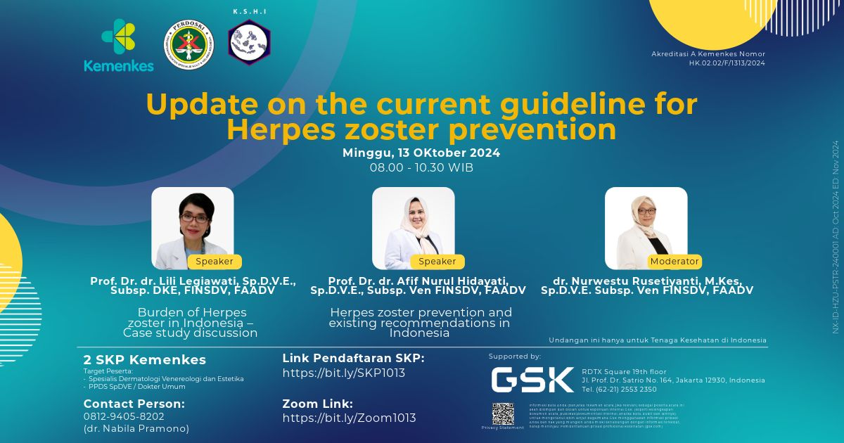 Online scientific forum  Update on the current guideline for Herpes zoster prevention