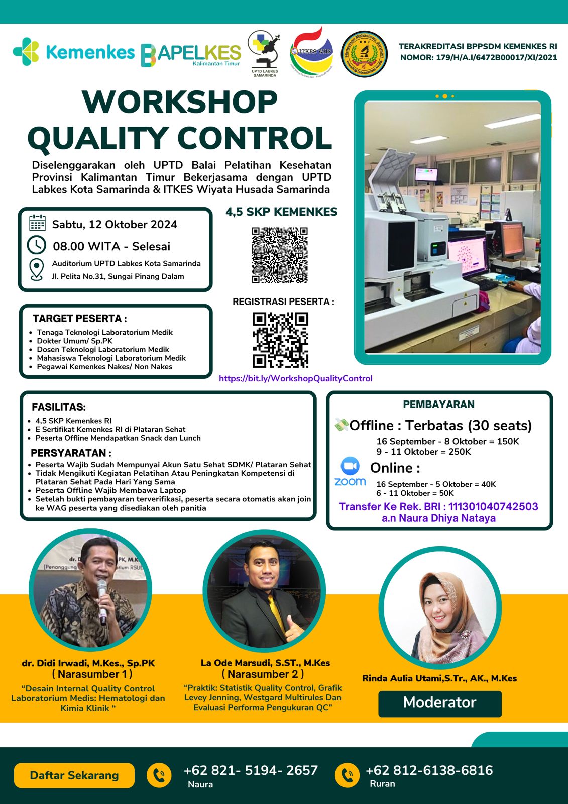 Workshop Mendesign Internal Quality Control Laboratorium Medik Hematology dan Kimia klinik Program Studi Teknologi Laboratorium Medik