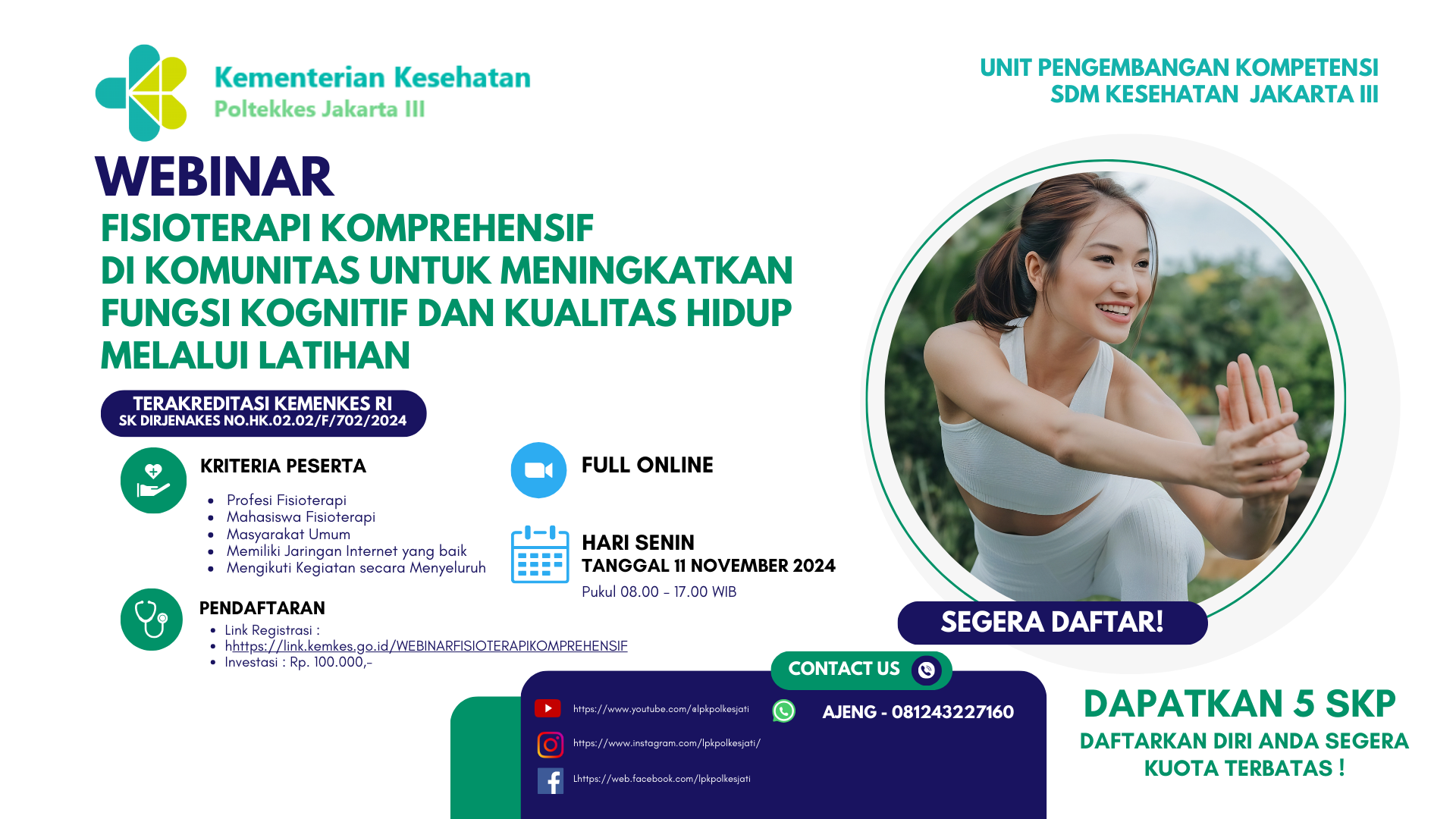 Webinar Fisioterapi Komprehensif di Komunitas untuk Meningkatkan Fungsi Kognitif dan Kualitas Hidup melalui Latihan