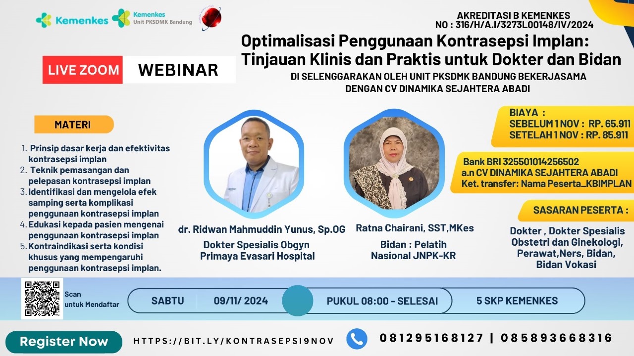 Webinar Optimalisasi Penggunaan Kontrasepsi Implan Tinjauan Klinis dan Praktis untuk Dokter dan Bidan
