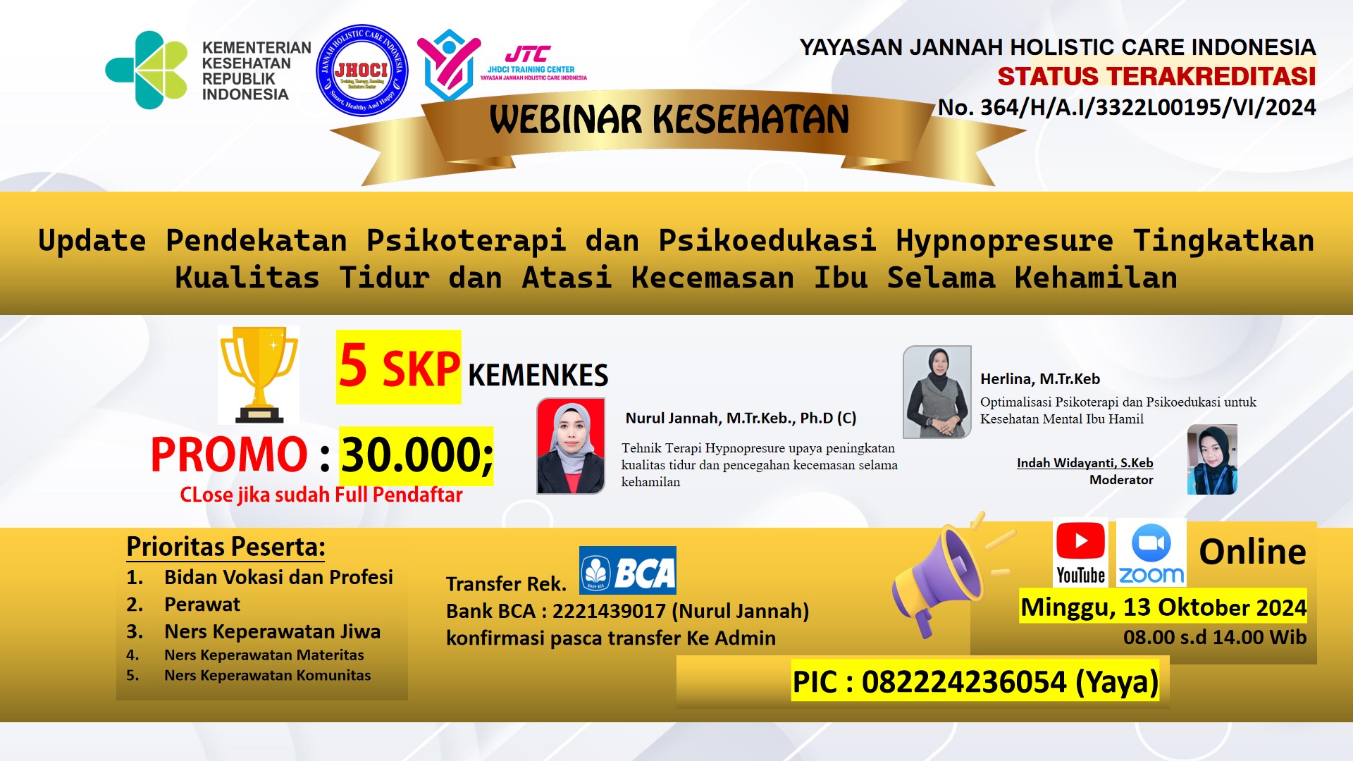 Pendekatan Psikoterapi dan Psikoedukasi Hypnopresure meningkatkan kualitas tidur dan mengatasi kecemasan ibu selama kehamiln (13.10.24).