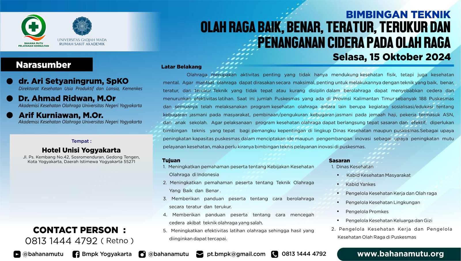 Bimbingan Teknis Kesehatan Olah Raga