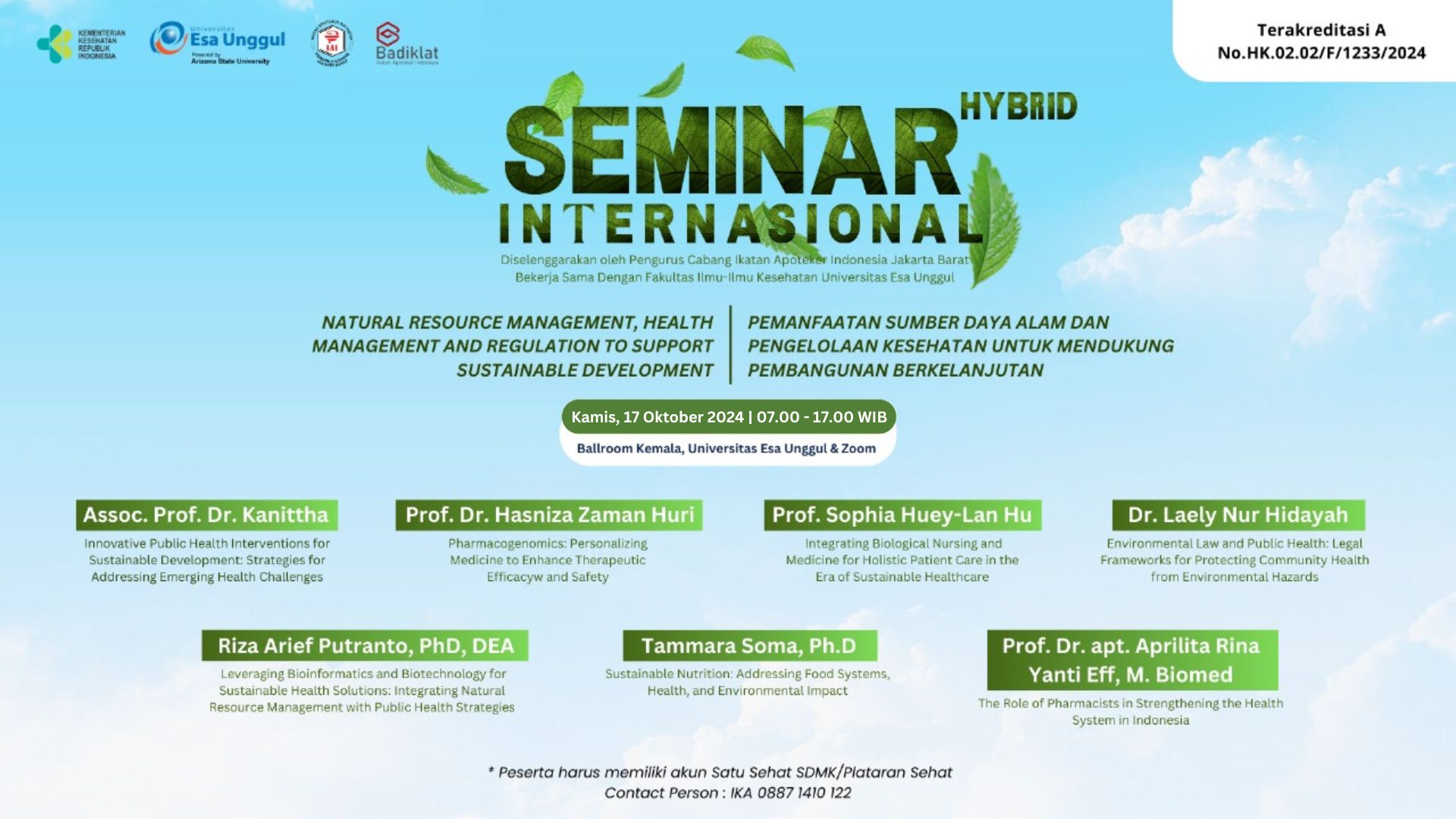 Seminar Hybrid Natural Resource Management, Health Management and Regulation to Support Sustainable Development