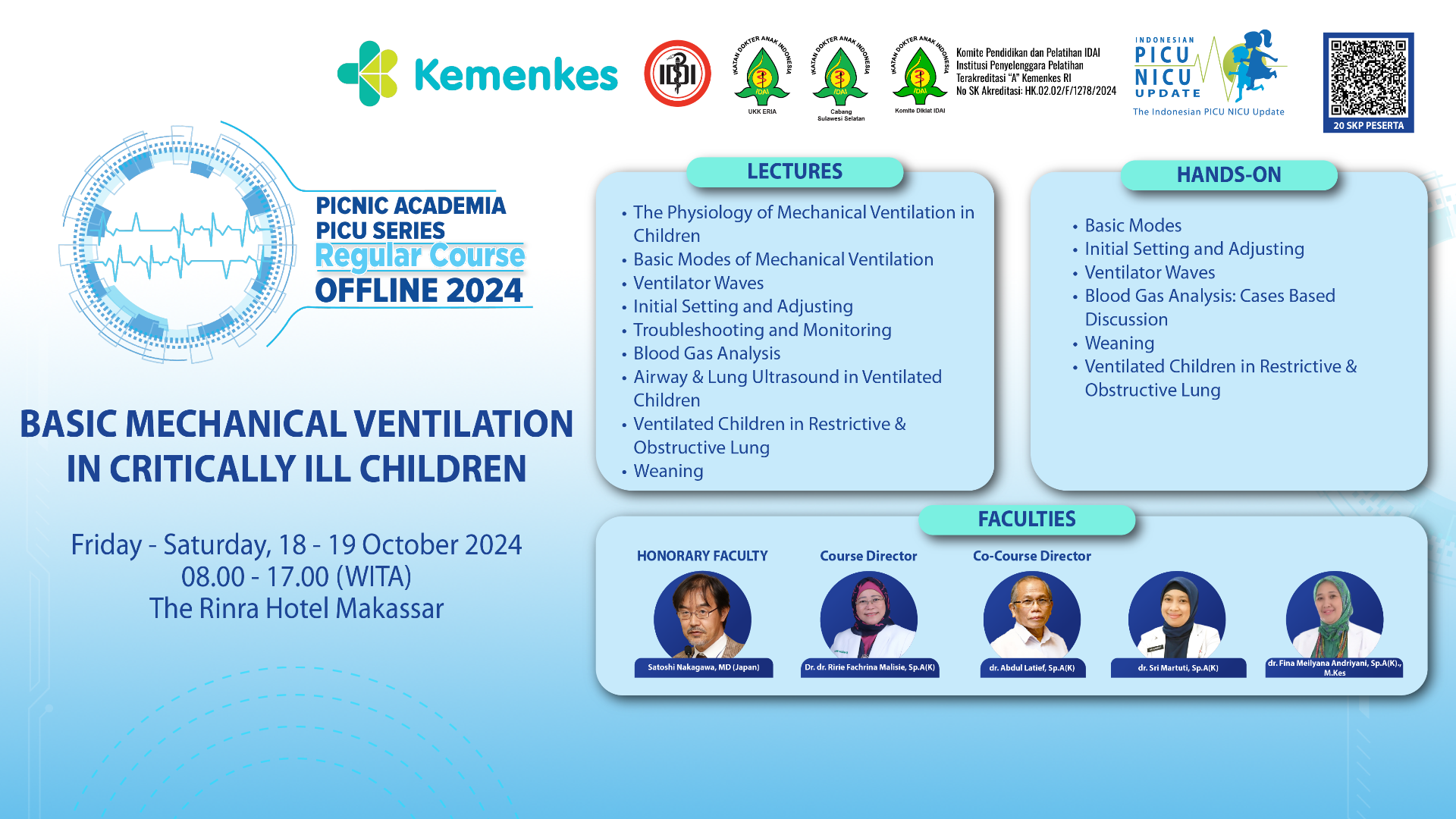 Workshop BASIC MECHANICAL VENTILATION IN CRITICALLY ILL CHILDREN