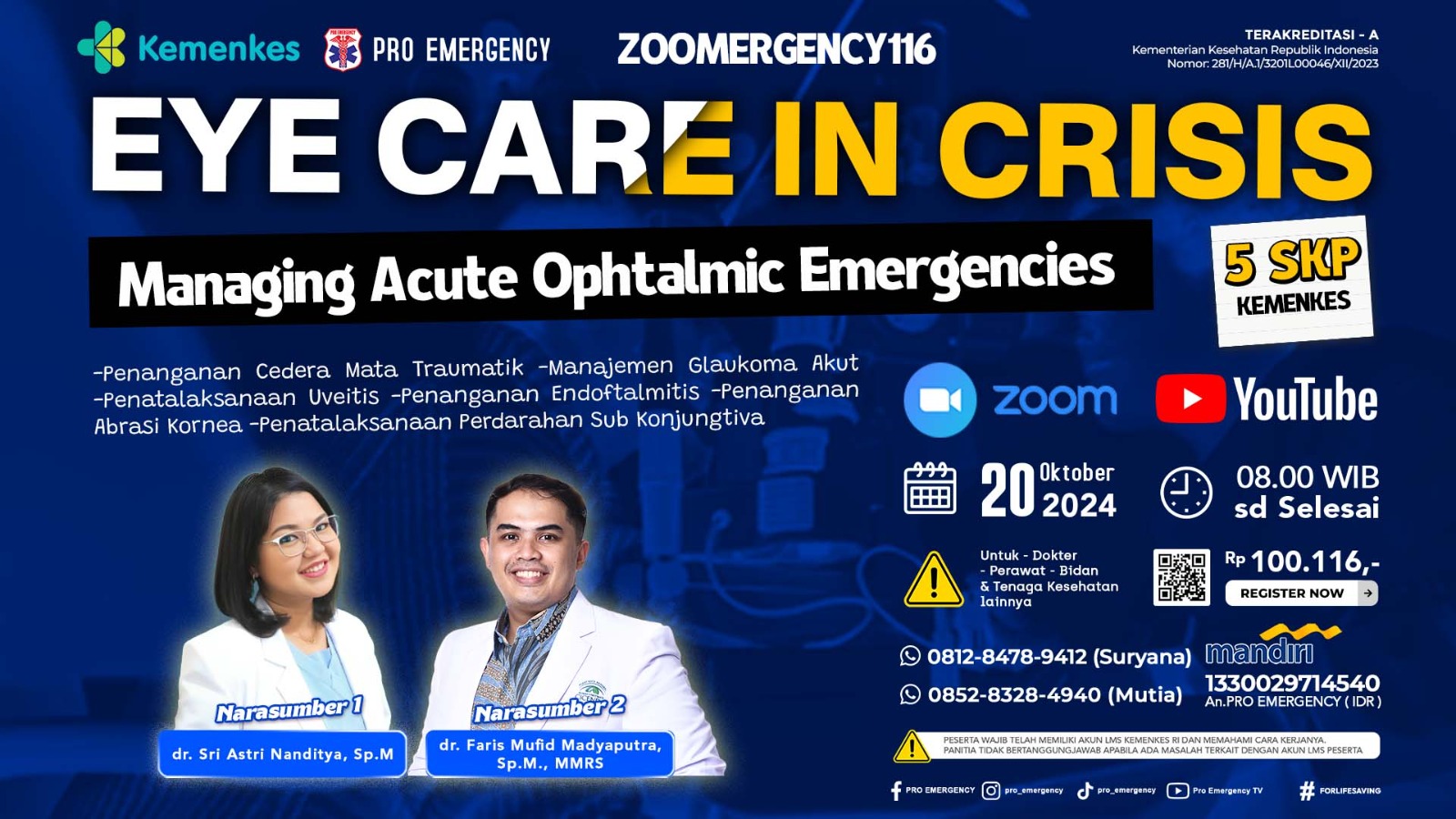 Webinar Eye Care In Crisis Managing Acute Ophtalmic  Emergencies