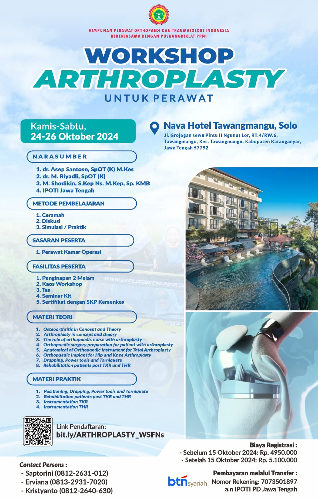 WORKSHOP ARTHROPLASTY