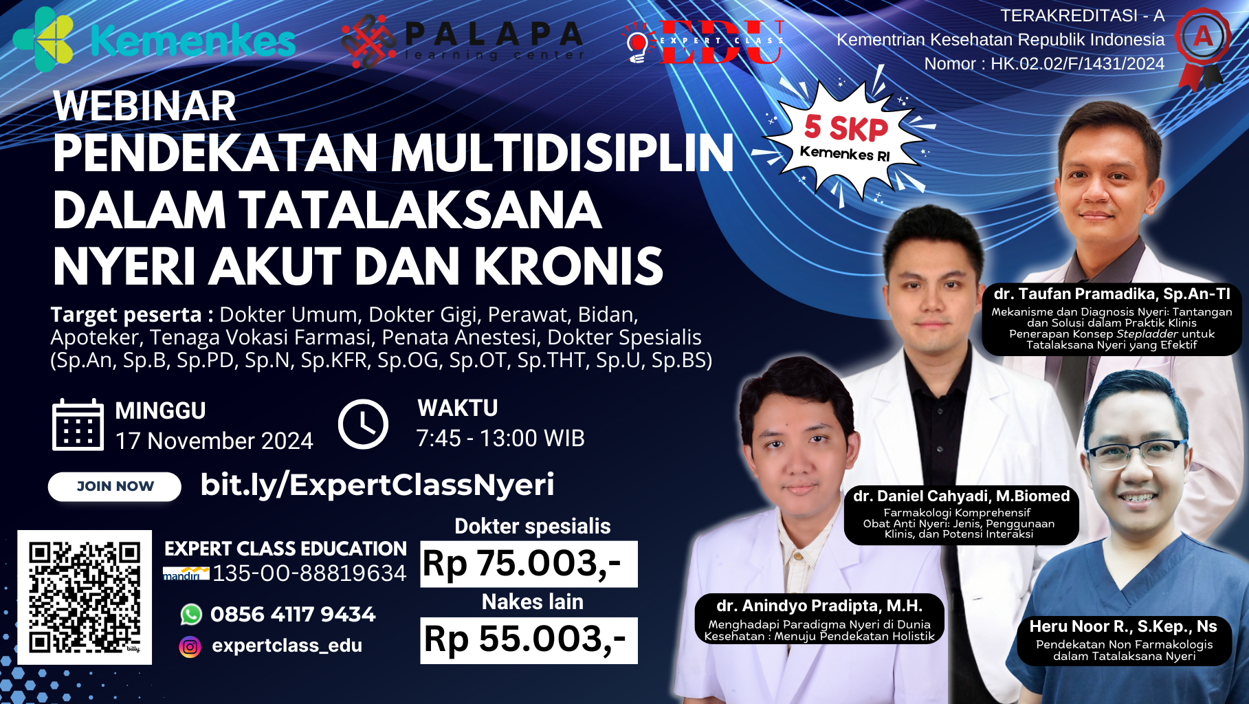 WEBINAR PENDEKATAN MULTIDISIPLIN DALAM TATALAKSANA NYERI AKUT DAN KRONIS