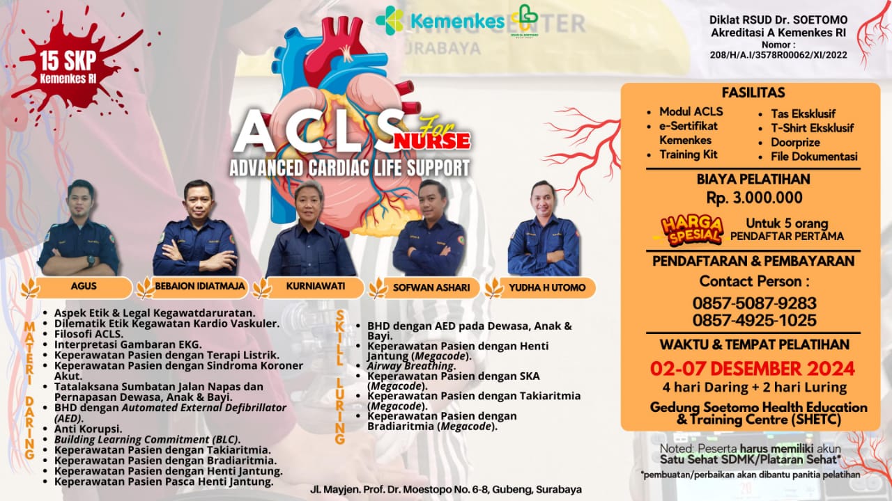 Pelatihan Advance Cardiac Life Support (ACLS) bagi Perawat - Angkatan 3A Tahun 2024