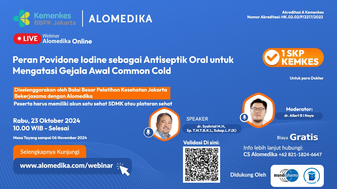 ALOMEDIKA Webinar - Peran Povidone Iodine sebagai Antiseptik Oral untuk Mengatasi Gejala Awal Common Cold