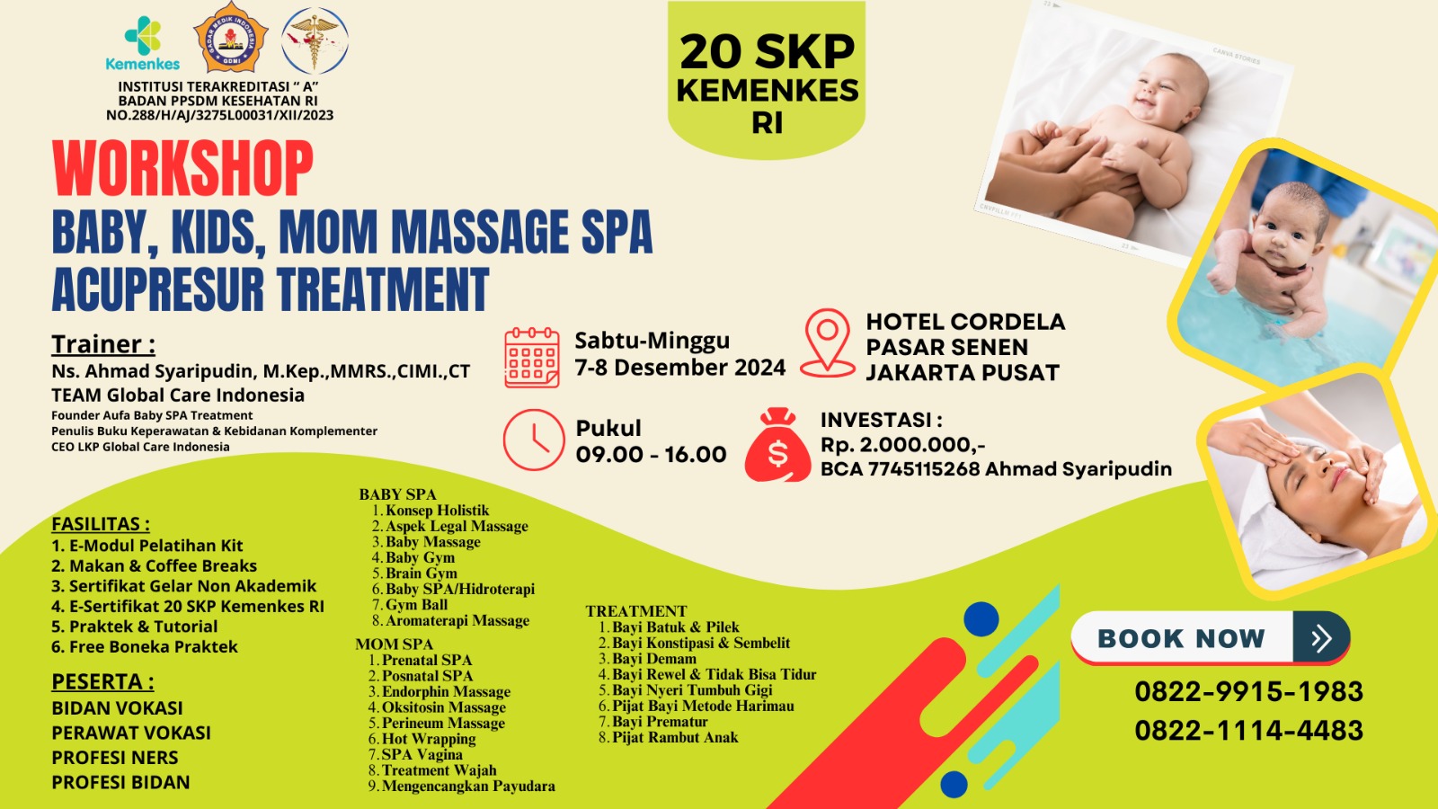 Workshop Baby, Kids, MOM Massage SPA Acupressure Treatment