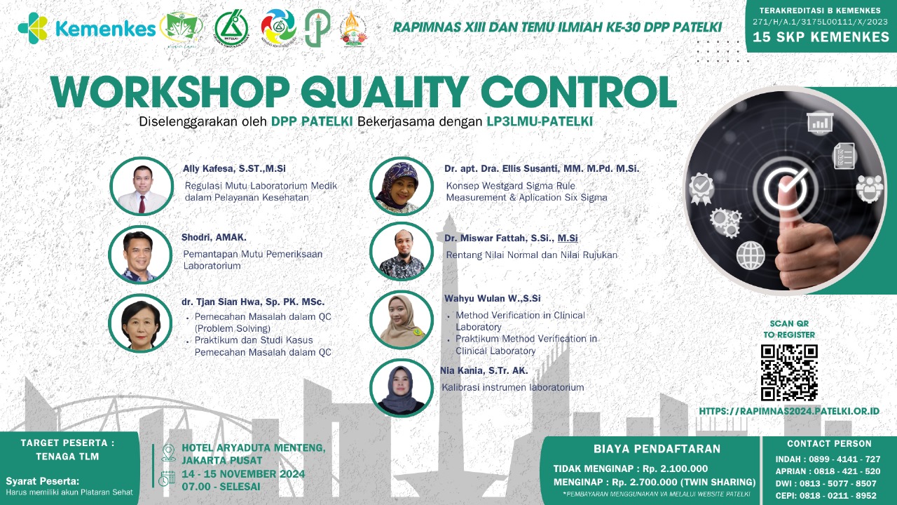 Workshop Quality Control  Laboratorium Medik_Temu Ilmiah ke 30 DPP PATELKI