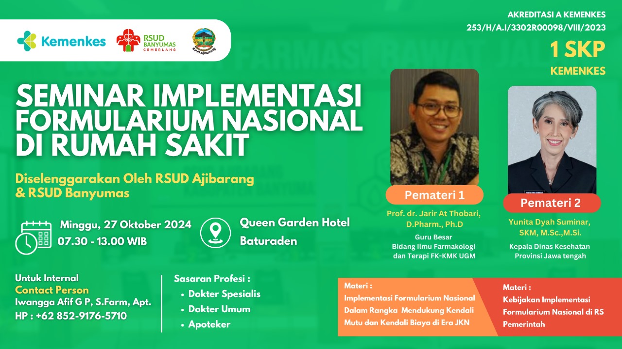 SEMINAR IMPLEMENTASI FORMULARIUM NASIONAL  DI RUMAH SAKIT