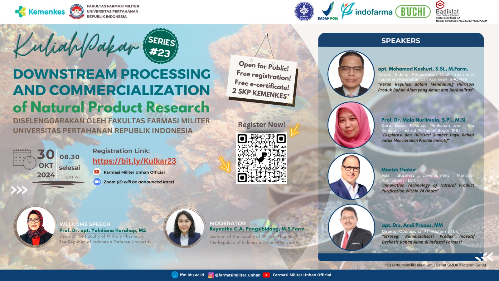 Webinar Hilirisasi dan Komersialisasi Hasil Riset dan Inovasi Produk Bahan Alam (Natural Product)