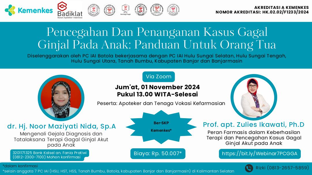 Webinar Pencegahan dan Penanganan Kasus Gagal Ginjal Akut pada Anak - Panduan untuk Orang Tua