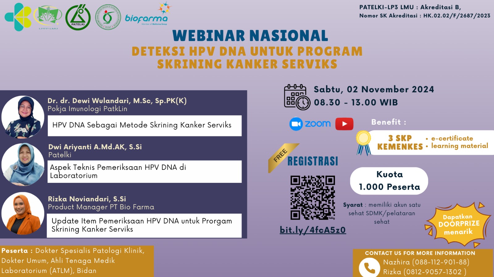 WEBINAR DETEKSI HPV DNA UNTUK PROGRAM SKRINING KANKER SERVIKS