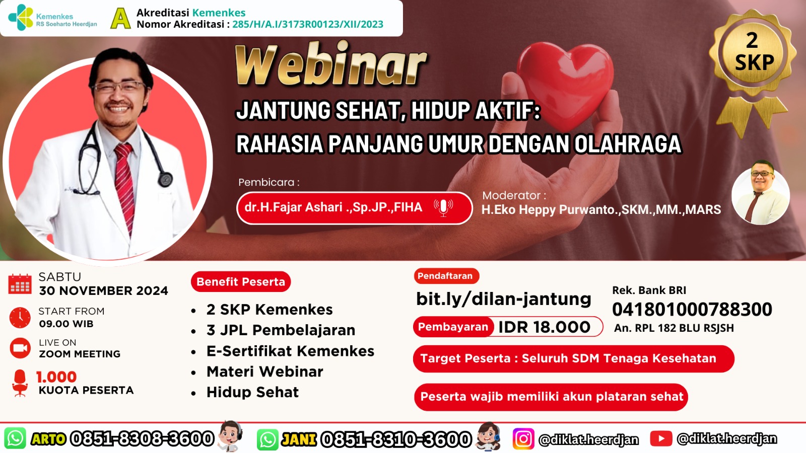 Webinar Jantung Sehat, Hidup Aktif Rahasia Panjang Umur Dengan Olahraga