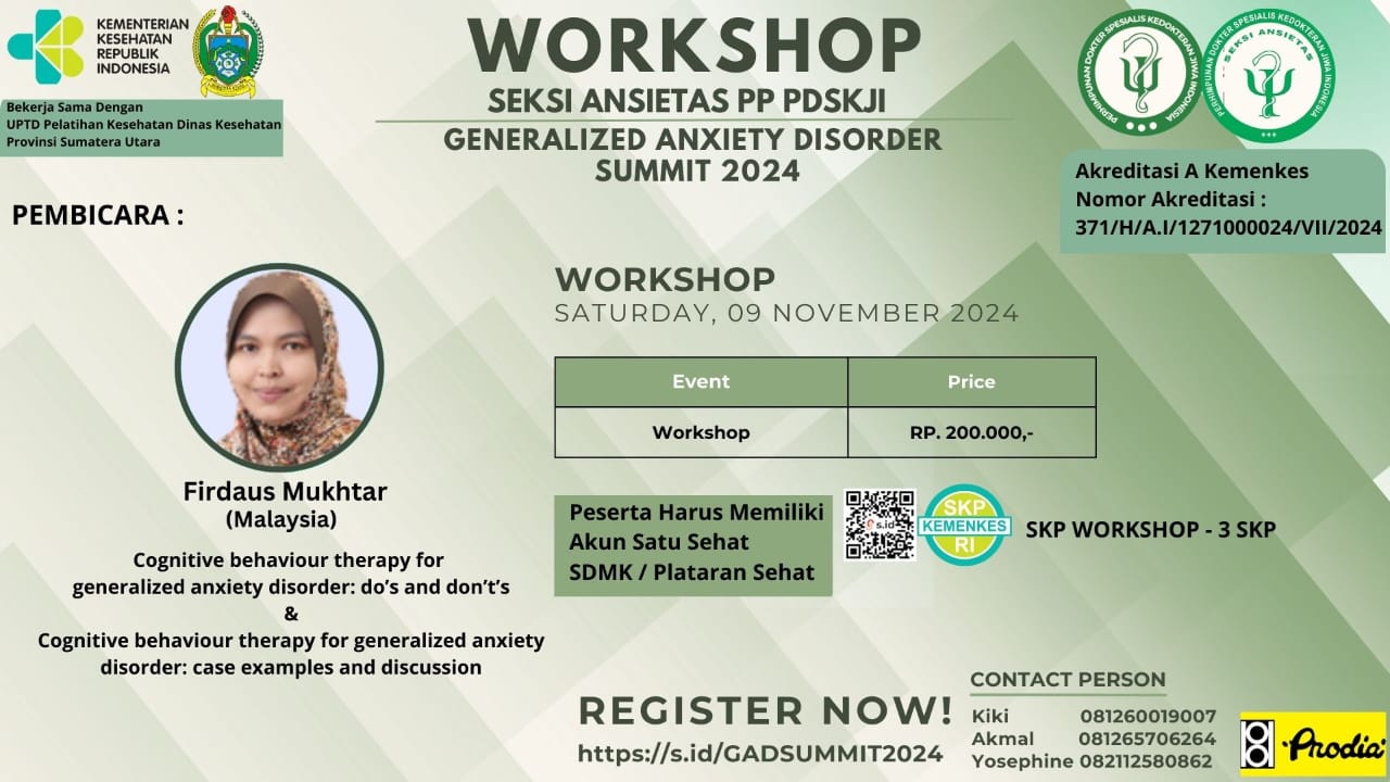 WORKSHOP GENERALIZED ANXIETY DISORDER SUMMIT 2024