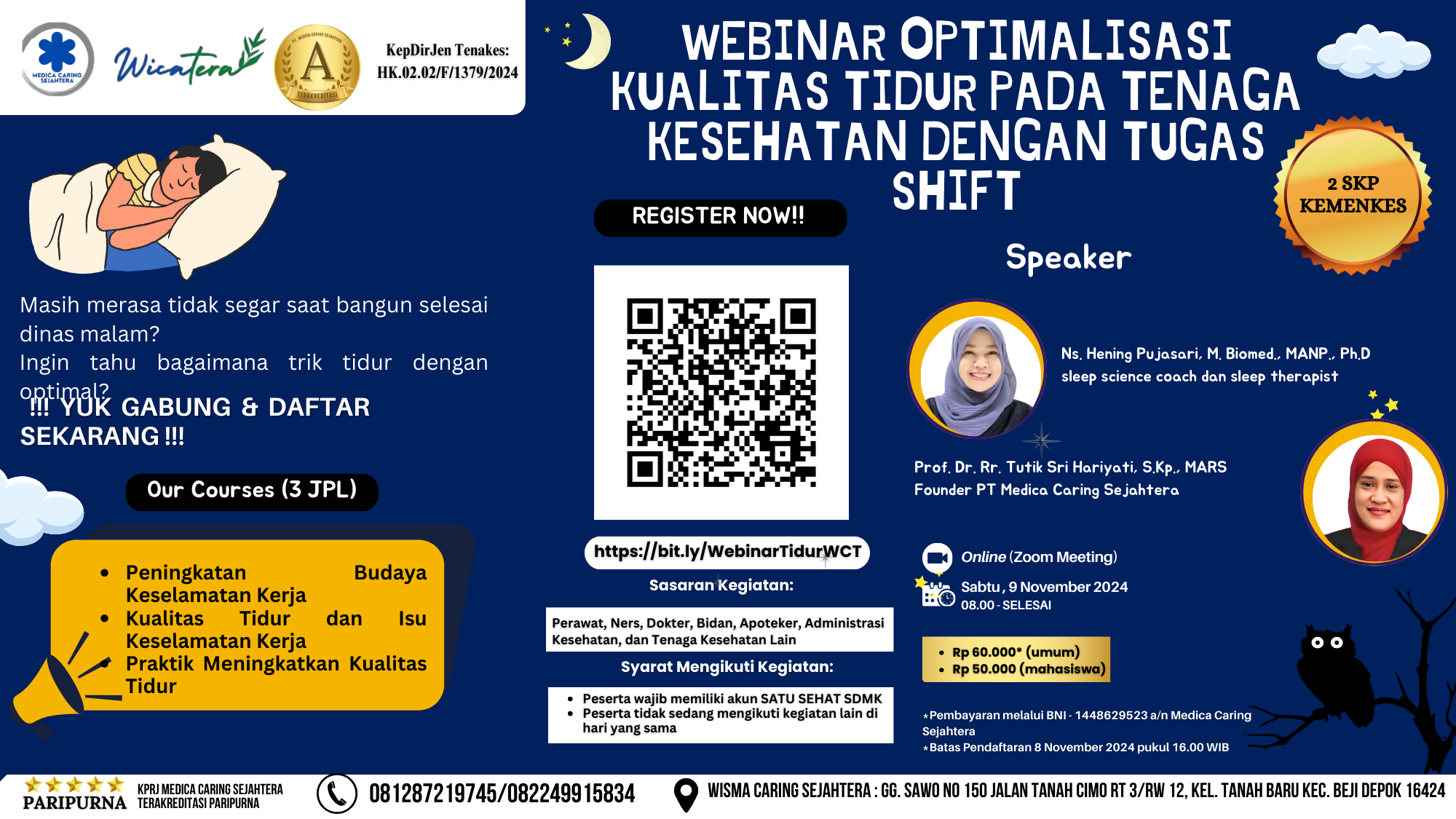 WEBINAR OPTIMALISASI KUALITAS TIDUR PADA TENAGA KESEHATAN DENGAN TUGAS SHIFT