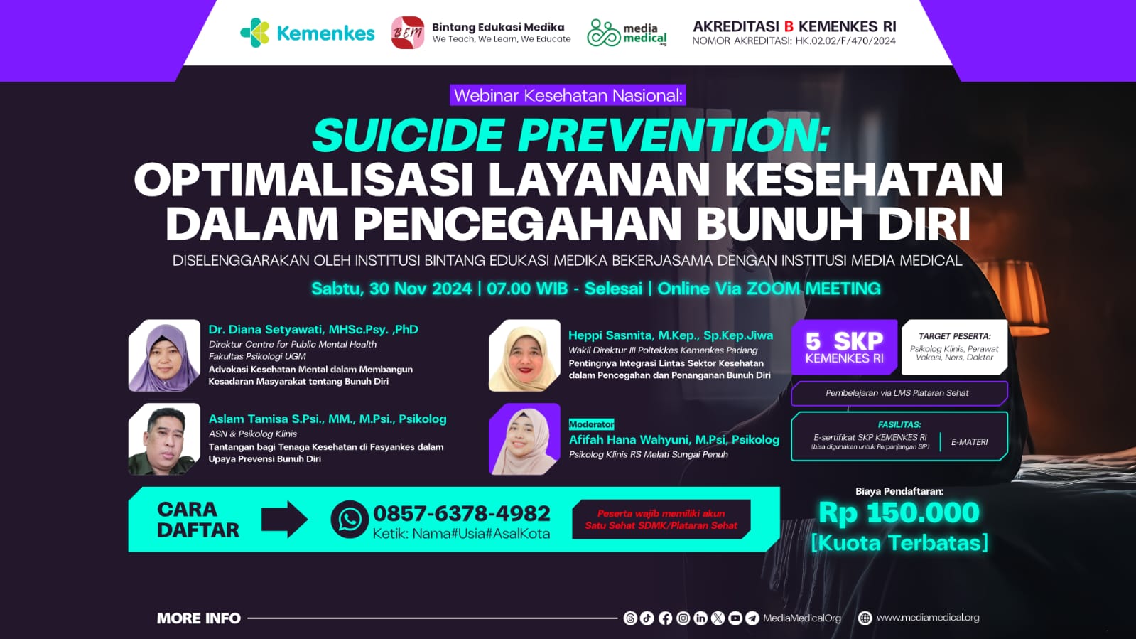 WEBINAR SUICIDE PREVENTION OPTIMALISASI LAYANAN KESEHATAN DALAM PENCEGAHAN BUNUH DIRI
