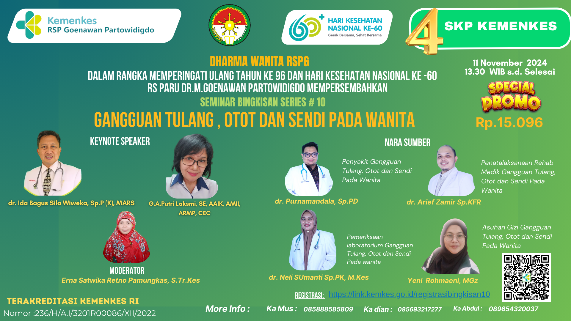 SEMINAR BINGKISAN SERIES 10 GANGGUAN TULANG, OTOT DAN SENDI PADA WANITA 