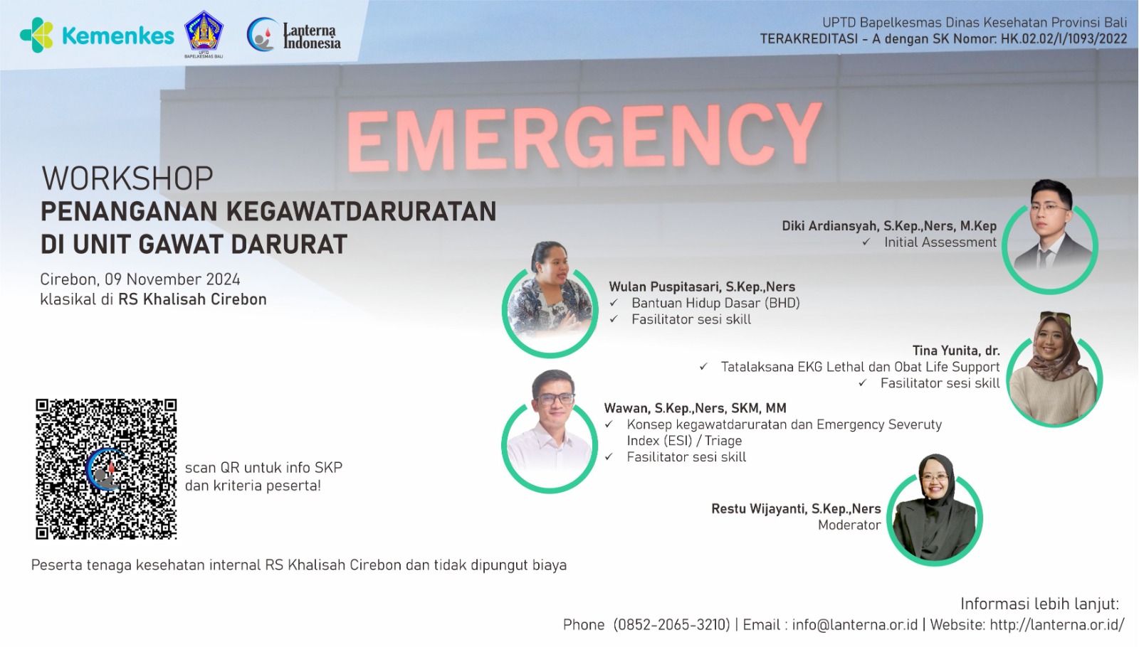 Workshop Penanganan Kegawatdaruratan Di Unit Gawat Darurat - Lanterna Indonesia