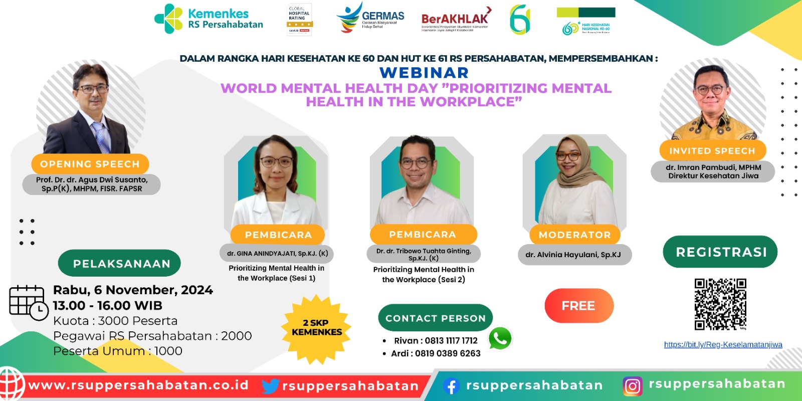 Webinar World Mental Health Day Rumah Sakit Persahabatan Tahun 2024