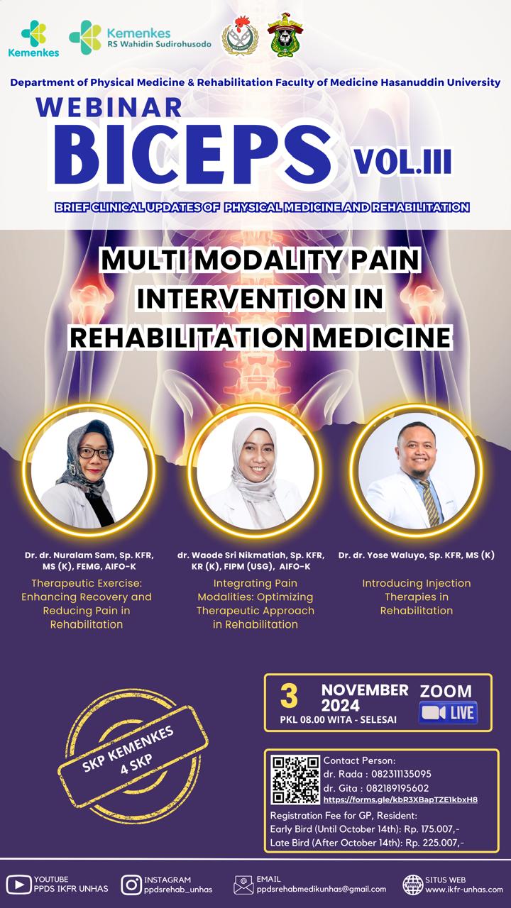IKFR FK UNHAS WEBINAR  BICEPS Vol. III Brief Clinical Updates of Physical Medicine and Rehabilitation Volume III