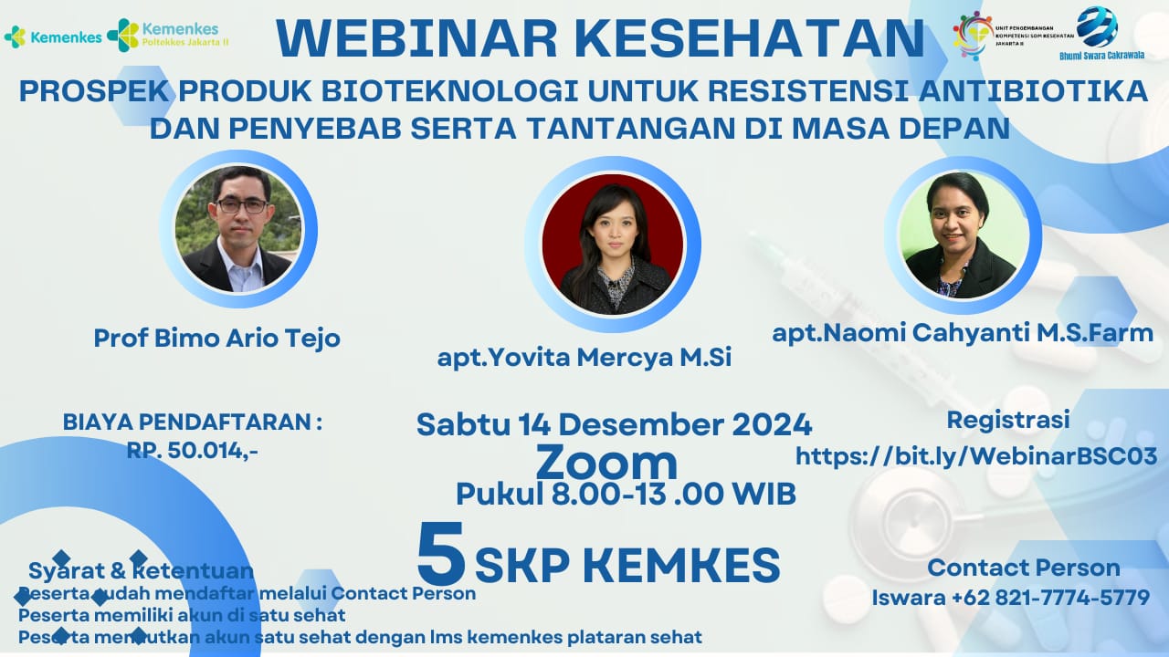 SEMINAR PROSPEK PRODUK BIOTEKNOLOGI UNTUK RESISTENSI ANTIBIOTIKA DAN PENYEBABNYA SERTA TANTANGAN DI MASA DEPAN