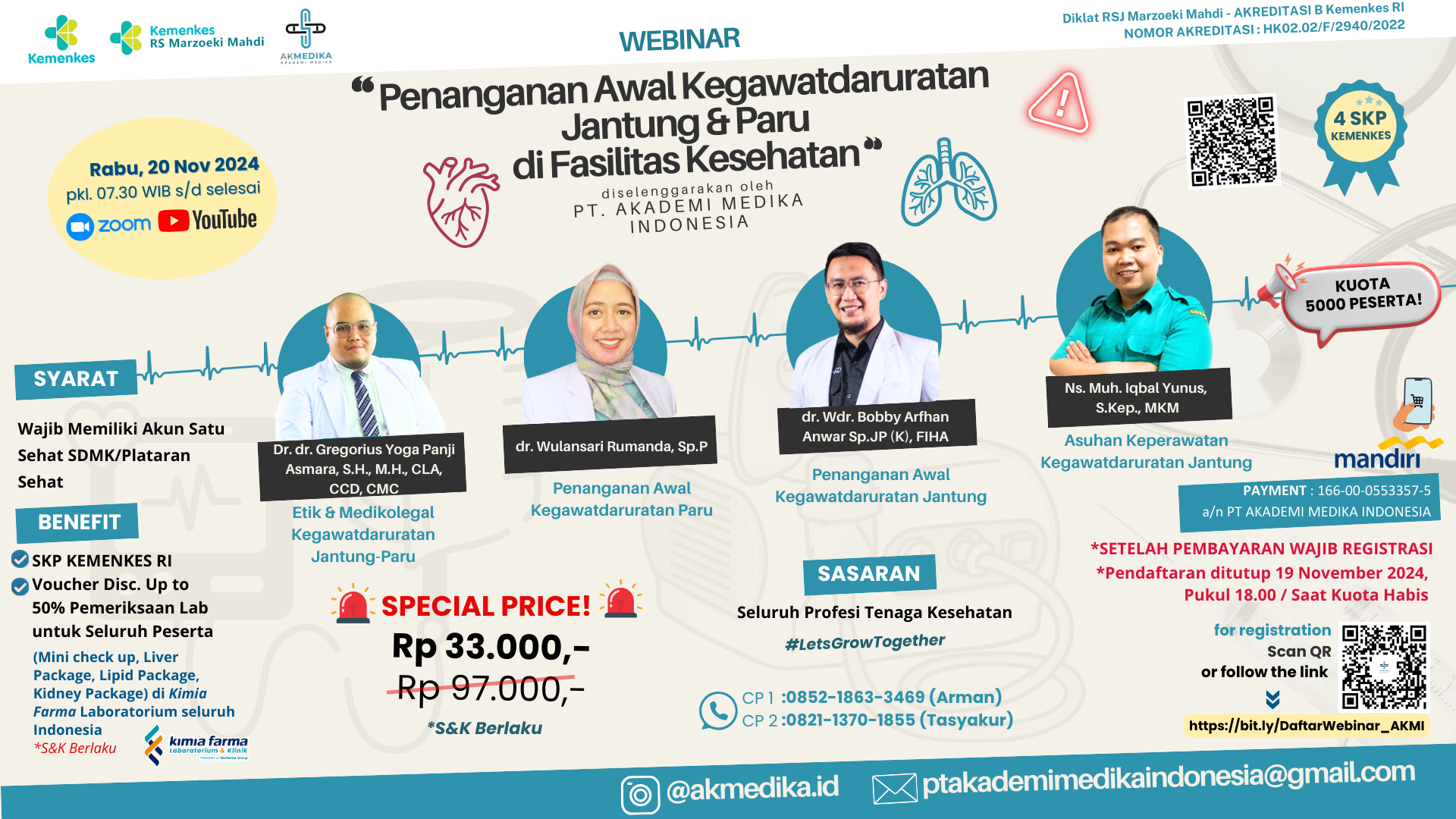 WEBINAR PENANGANAN AWAL KEGAWATDARURATAN JANTUNG DAN PARU DI FASILITAS KESEHATAN