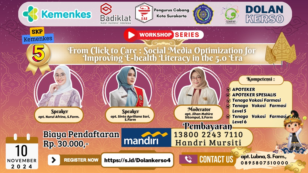 Workshop DolanKerso Seri 4 - From Clicks to Care - Social Media Optimization for Improving e-Health Literacy in the 5.0 Era