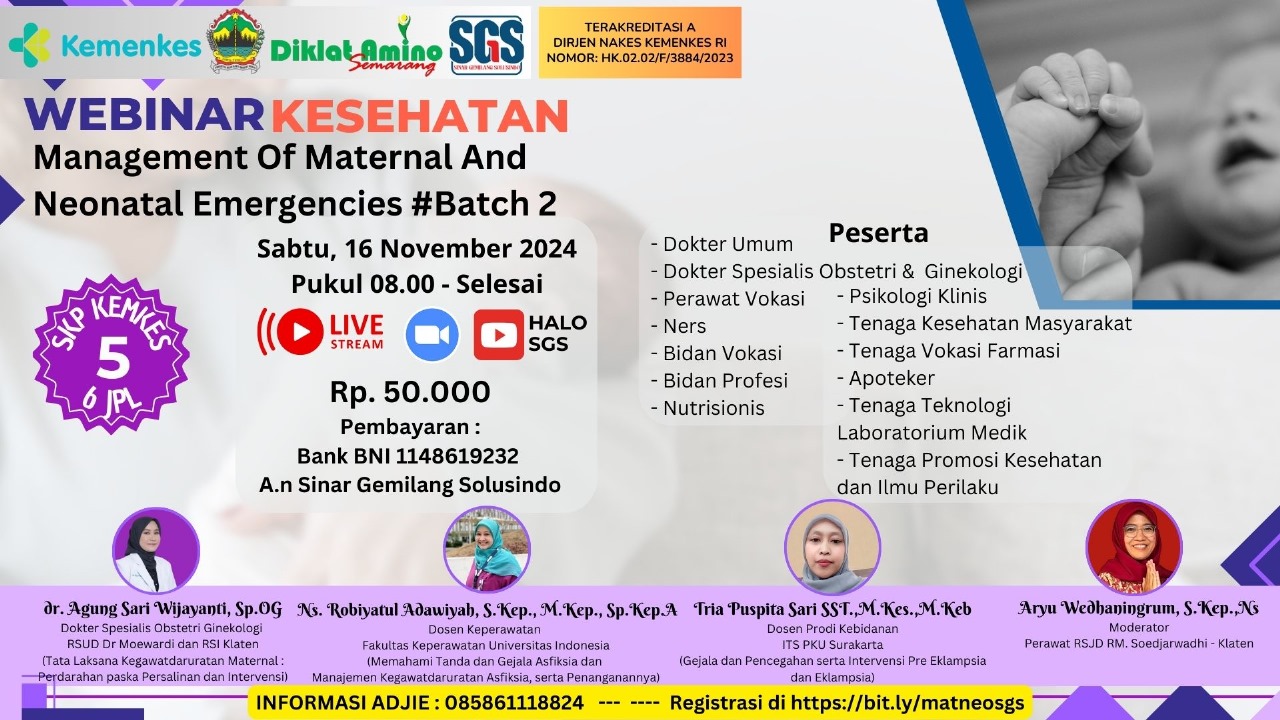 WEBINAR KESEHATAN - MANAGEMENT OF MATERNAL AND NEONATAL EMERGENCIES (BATCH 2)
