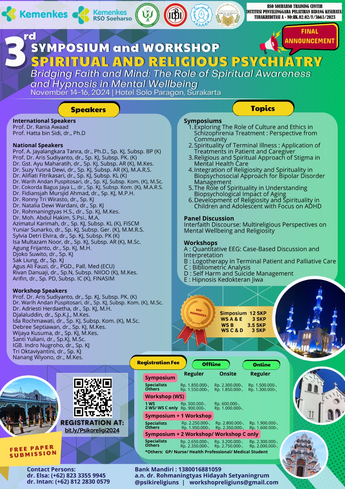 Workshop Psikiatri Spiritual Religi - Workshop (E) - Hipnosis Kedokteran Jiwa