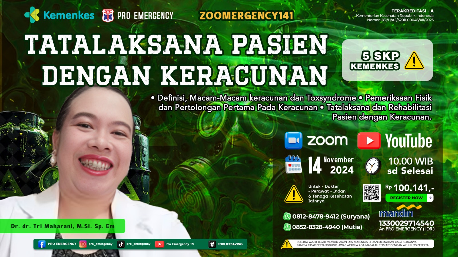 Webinar Tatalaksana Pasien Dengan Keracunan