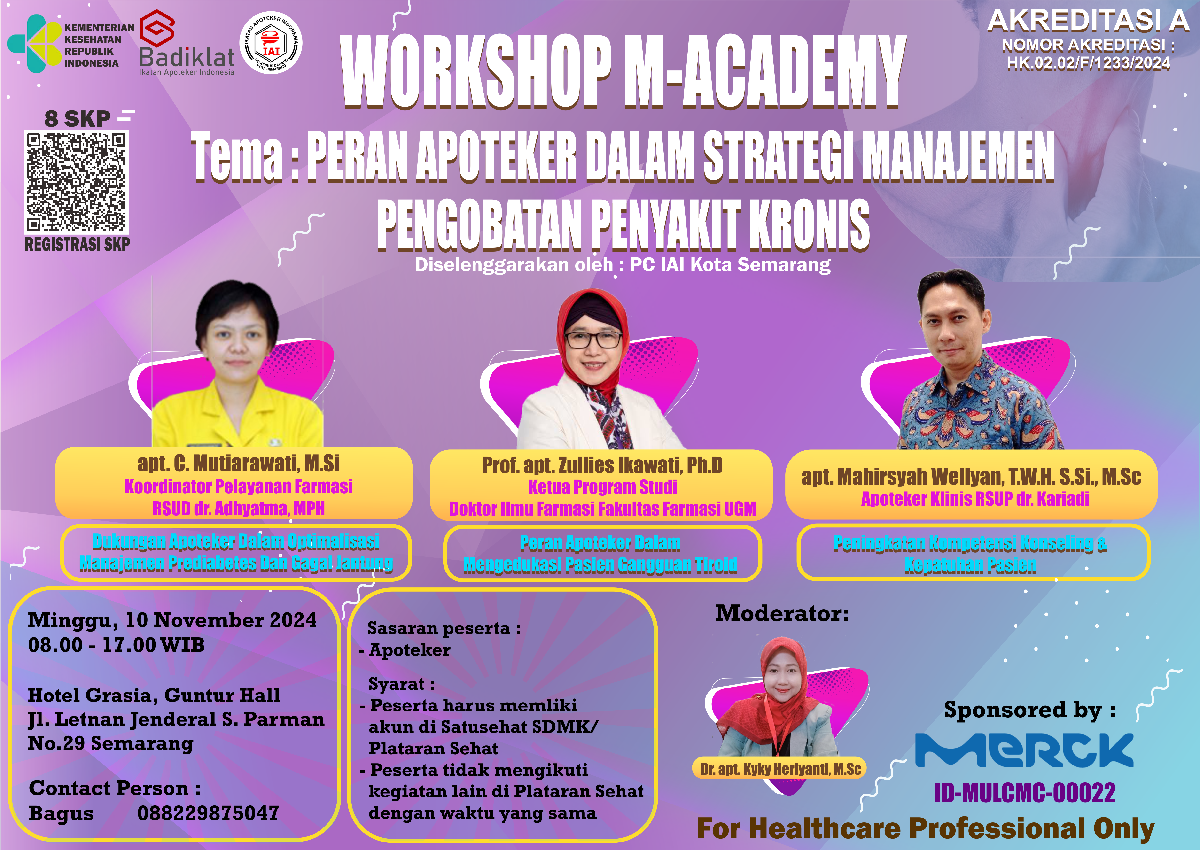 Workshop M-Academy (Merck Pharmacist Education) 2024 Peran Apoteker dalam Strategi Manajemen Pengobatan Penyakit Kronis