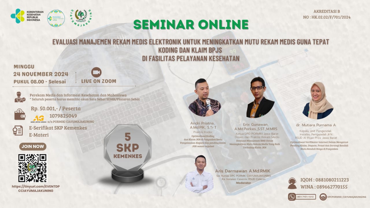 Evaluasi Manajemen Rekam Medis Elektronik Untuk Meningkatkan Mutu Rekam Medis Guna Tepat Koding Dan Klaim BPJS Di Fasilitas Pelayanan Kesehatan 