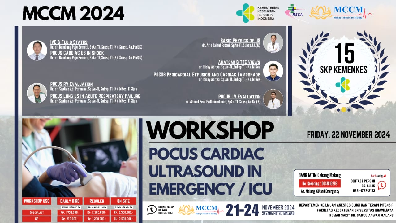  WORKSHOP POCUS CARDIAC ULTRASOUND DI EMERGENCY  OR ICU