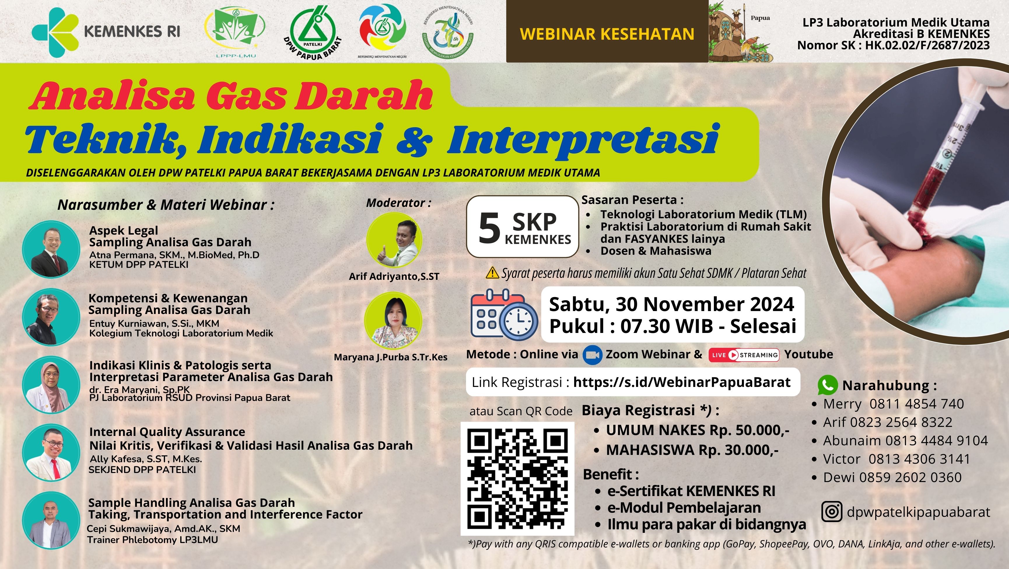 Webinar Analisa Gas Darah Teknik, Indikasi Dan Interpretasi_DPW PATELKI Papua Barat