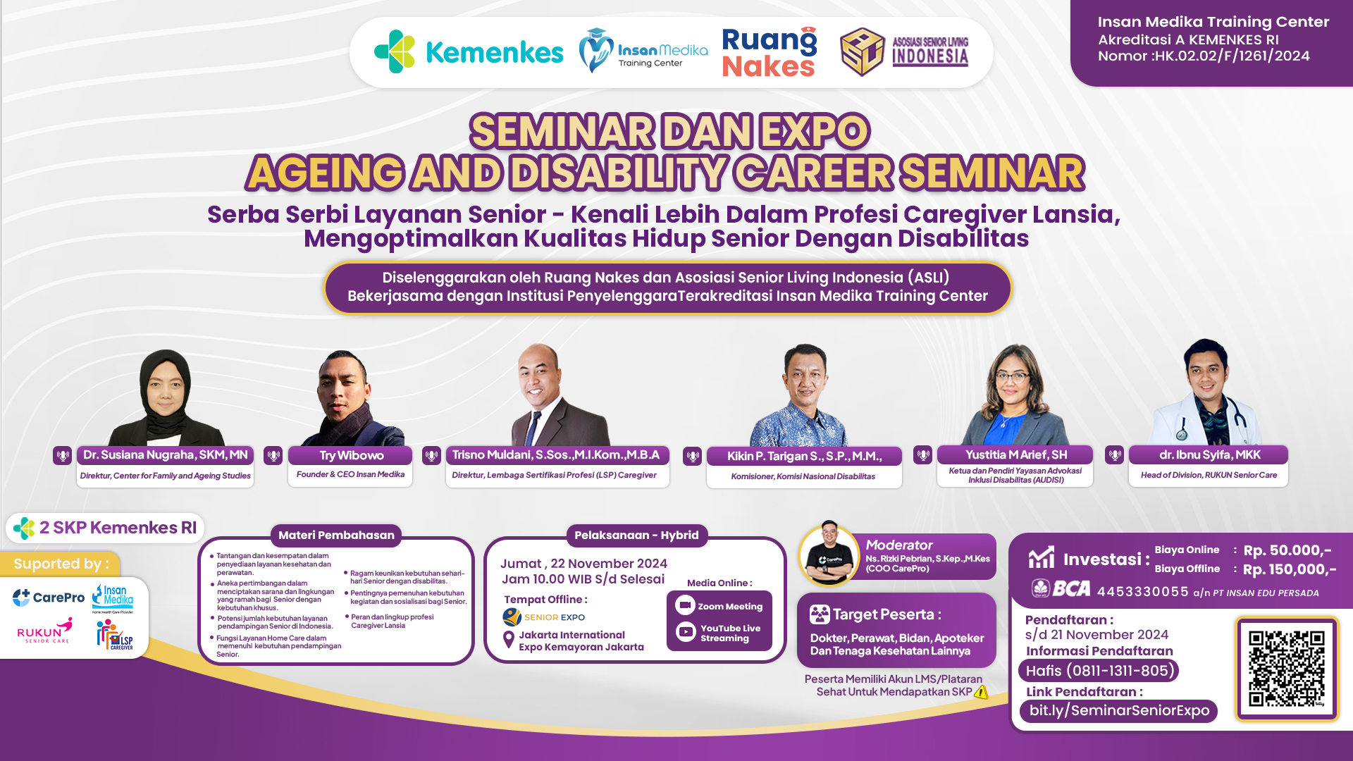 Ageing And Disability Career Seminar (Serba Serbi Layanan Senior - Kenali Lebih Dalam Profesi Caregiver Lansia, Mengoptimalkan Kualitas Hidup Senior Dengan Disabilitas)