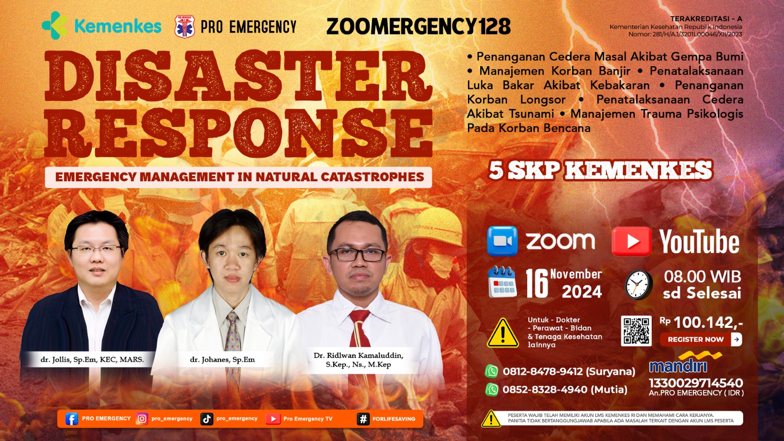 Webinar Disaster Response Emergency Management in Natural Disaster