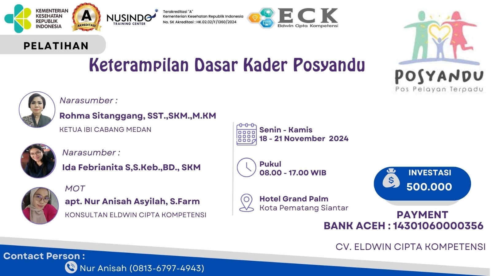 Pelatihan Keterampilan Dasar Kader Posyandu Angkatan 2