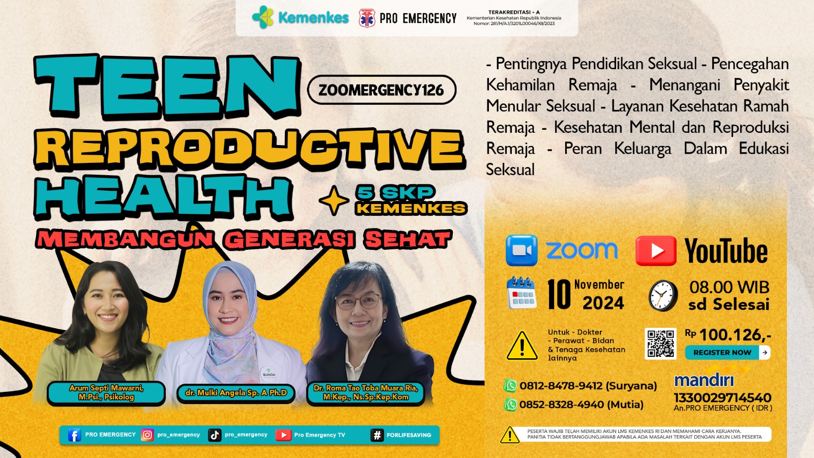 Webinar Teen Reproductive Health Membangun Generasi Sehat