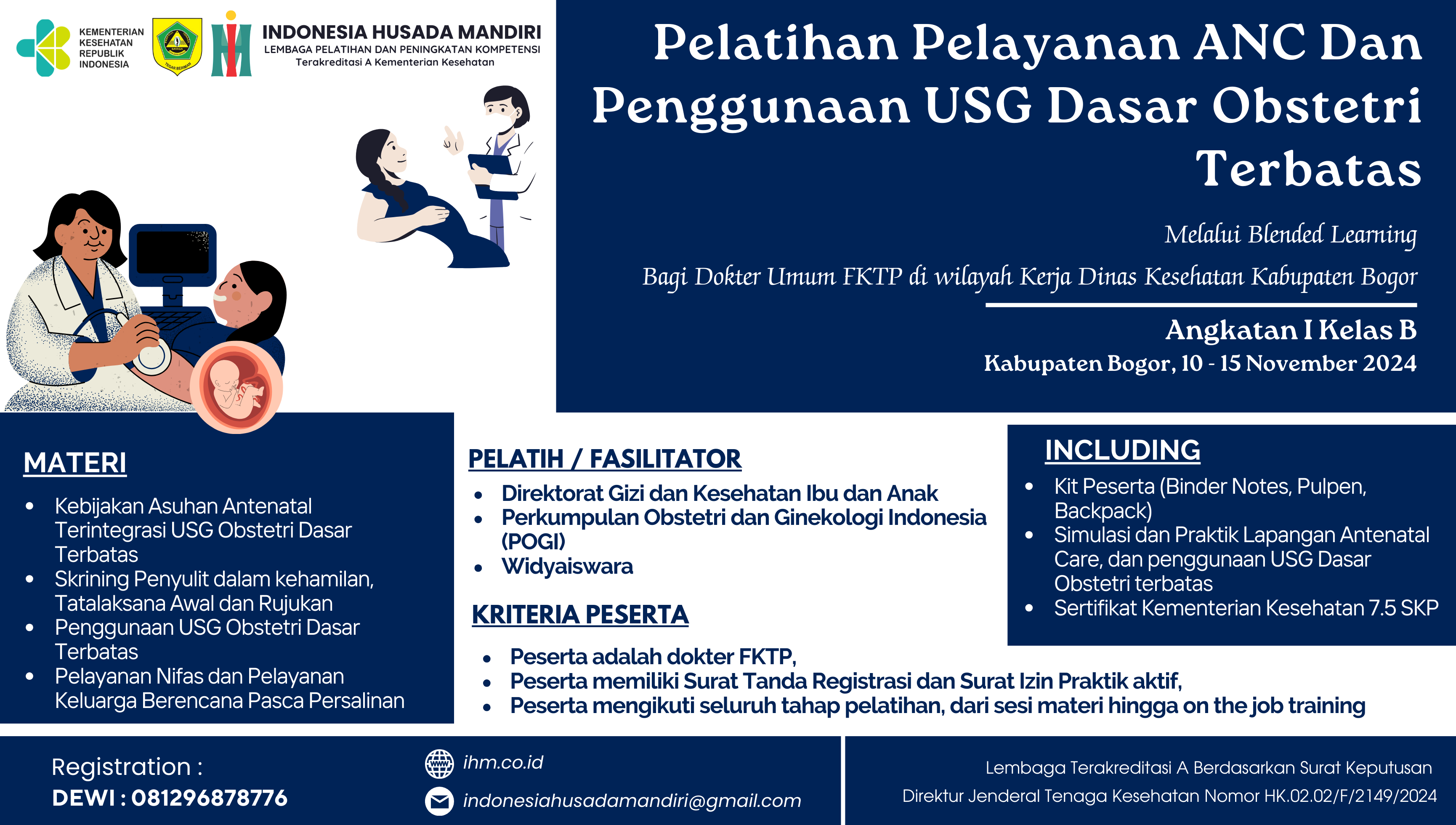 Pelatihan Pelayanan ANC dan Penggunaan USG Dasar Obstetri Terbatas Melalui Blended Learning Dinas Kesehatan Kabupaten Bogor Angkatan 1 Kelas B