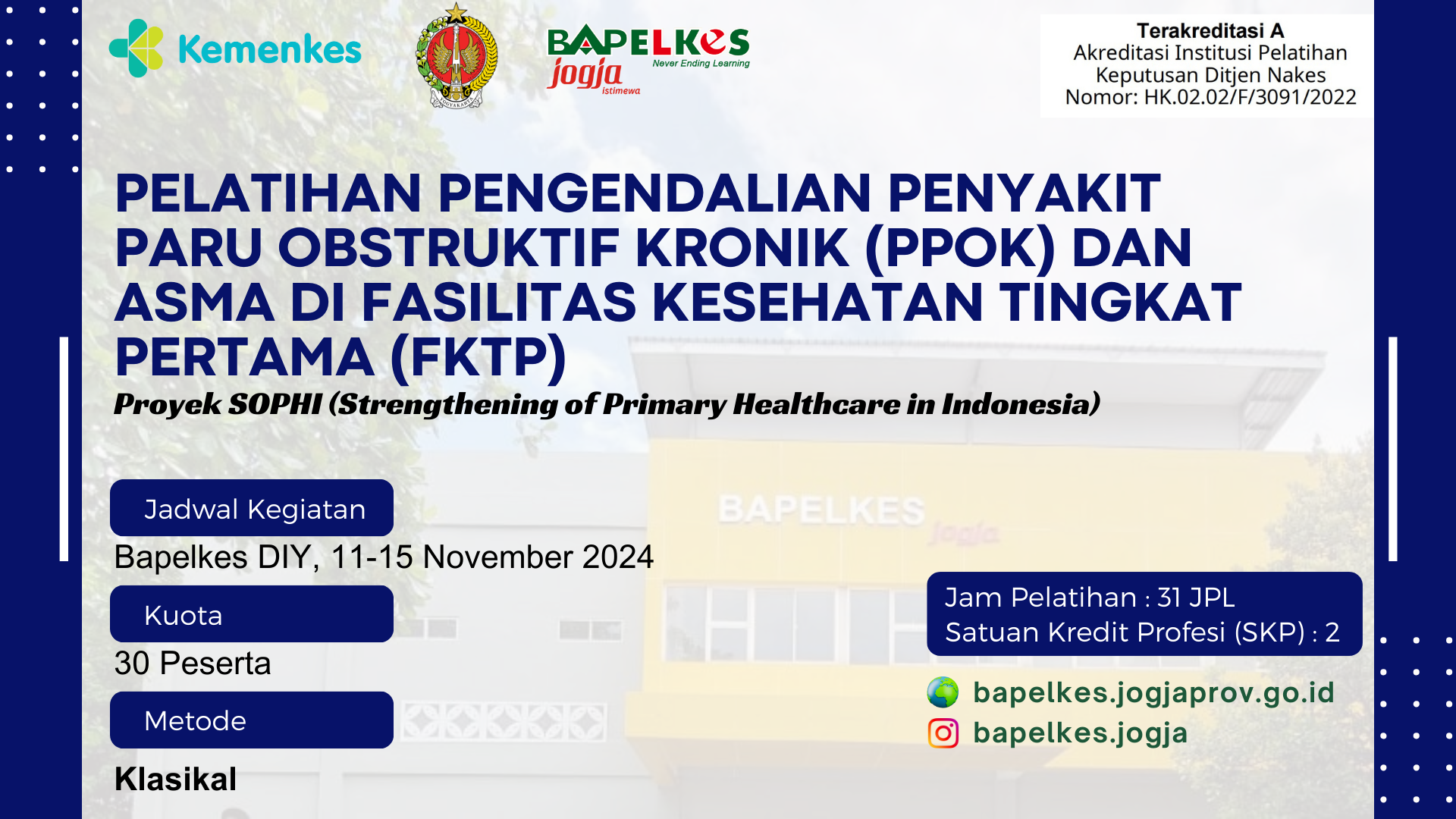 Pelatihan Pengendalian Penyakit Paru Obstruktif Kronik (PPOK) Dan Asma Di Fasilitas Kesehatan Tingkat Pertama (FKTP)