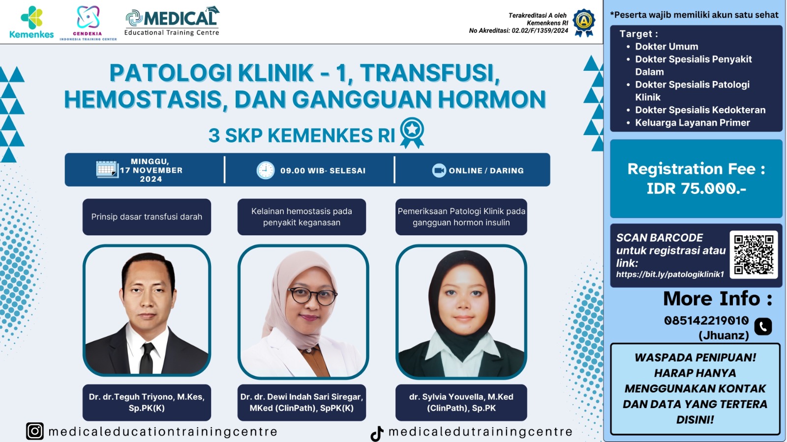 WSE Patologi Klinik-1, Transfusi, Hemostatis dan Gangguan Hormon