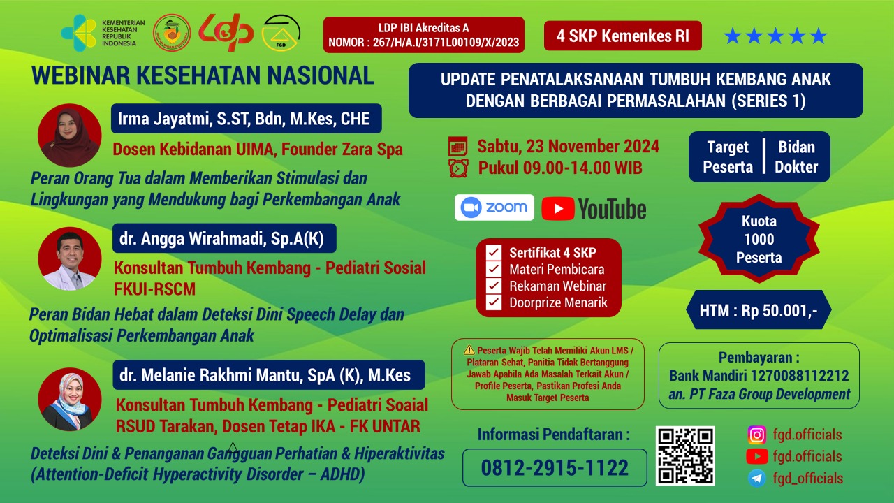 UPDATE PENATALAKSANAAN TUMBUH KEMBANG ANAK DENGAN BERBAGAI PERMASALAHAN (SERIES 1)