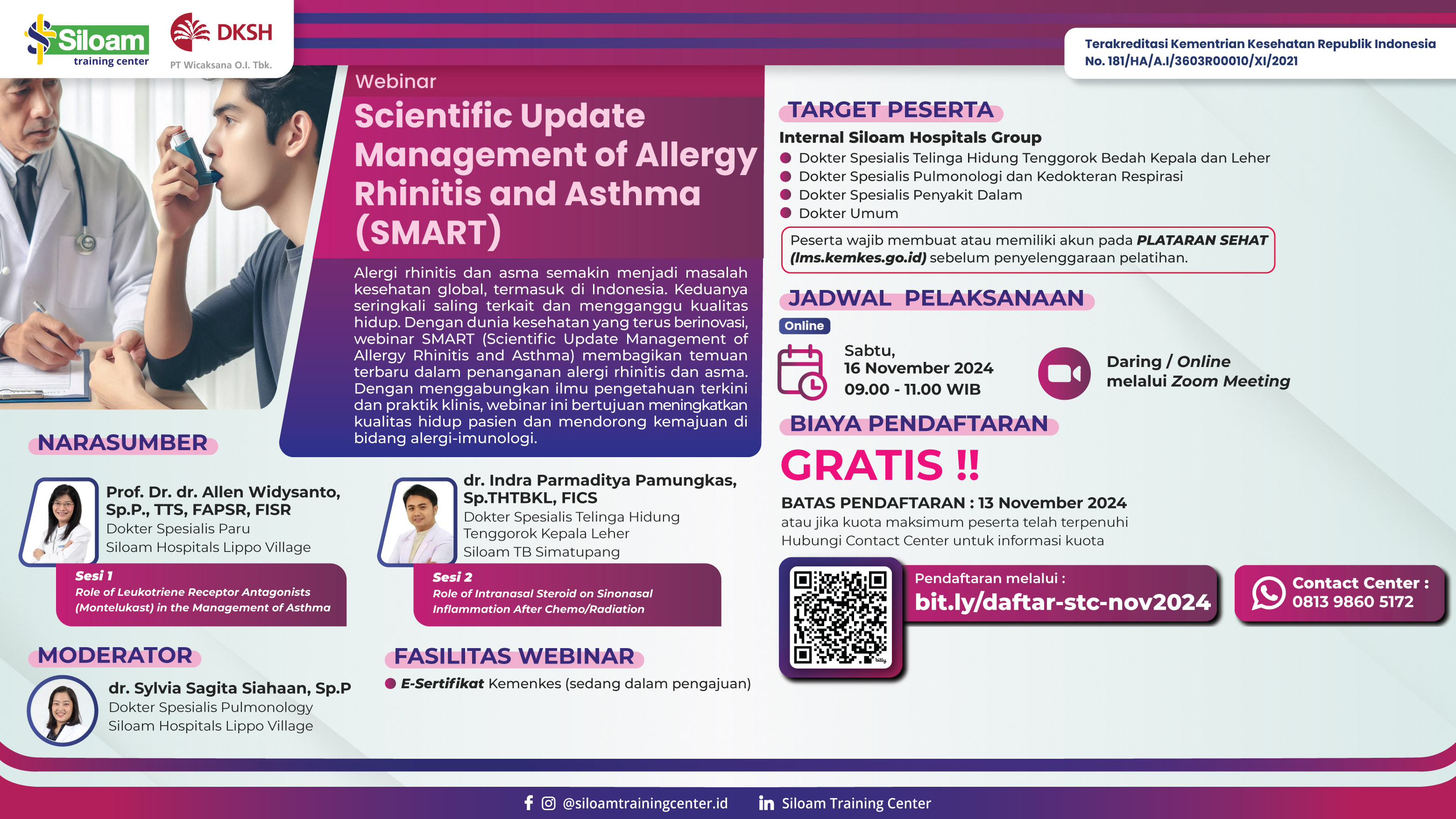 WEBINAR SCIENTIFIC UPDATE MANAGEMENT OF ALLERGY RHINITIS AND ASTHMA (SMART)