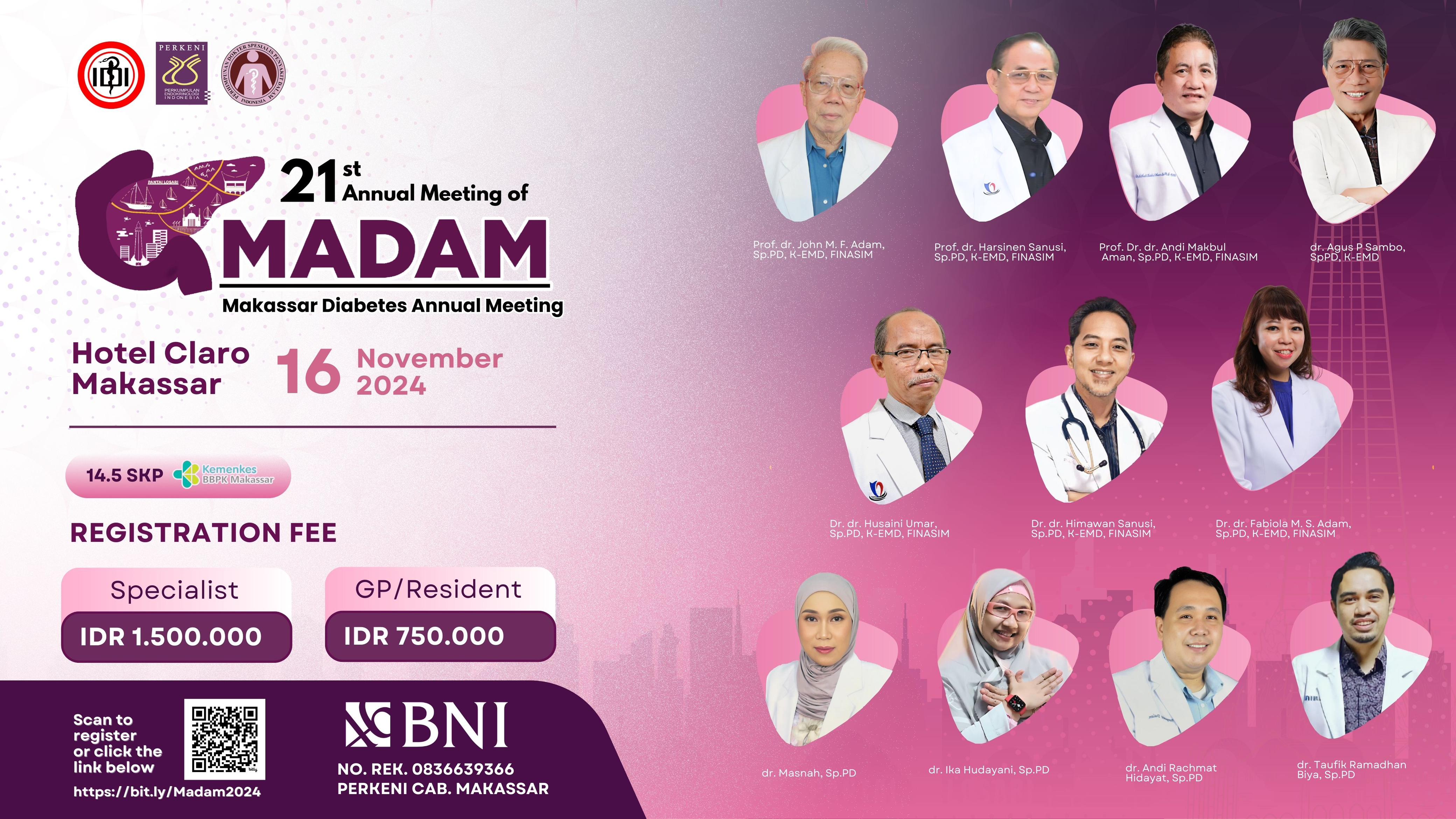Simposium Makassar Diabetes Annual Meeting (MADAM) XXI 2024 Kerja Sama dengan Fakultas Kedoktaran Universitas Hasanuddin